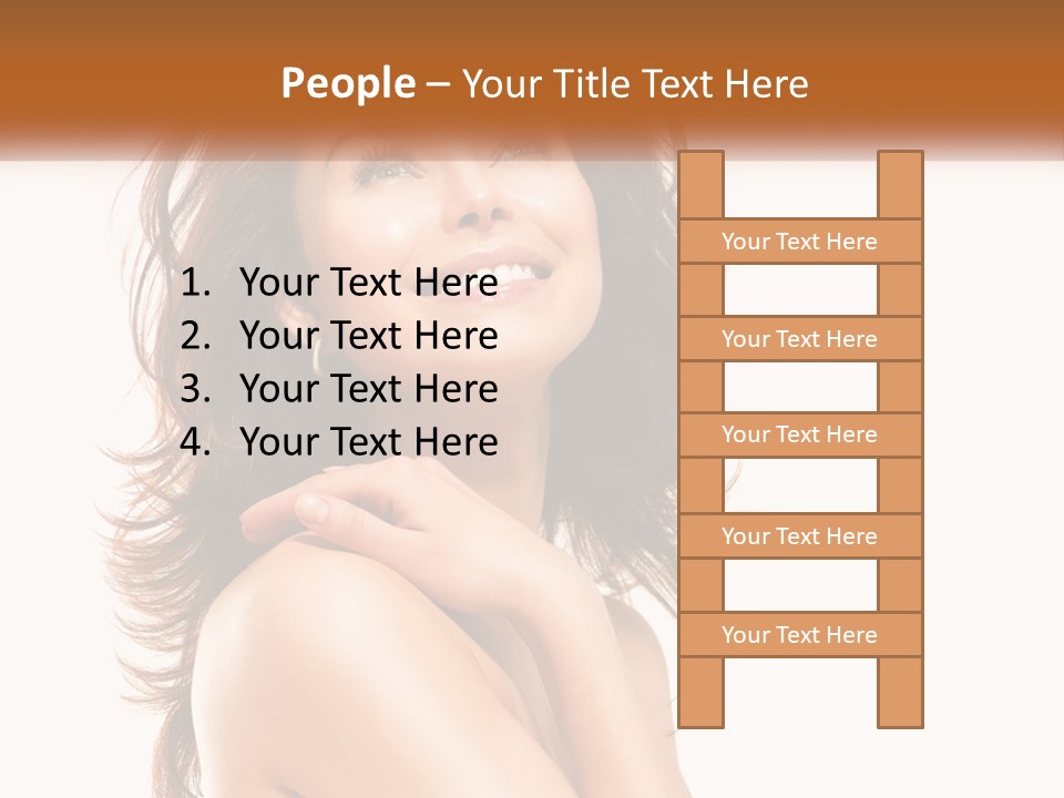A Beautiful Woman With A Smile On Her Face PowerPoint Template