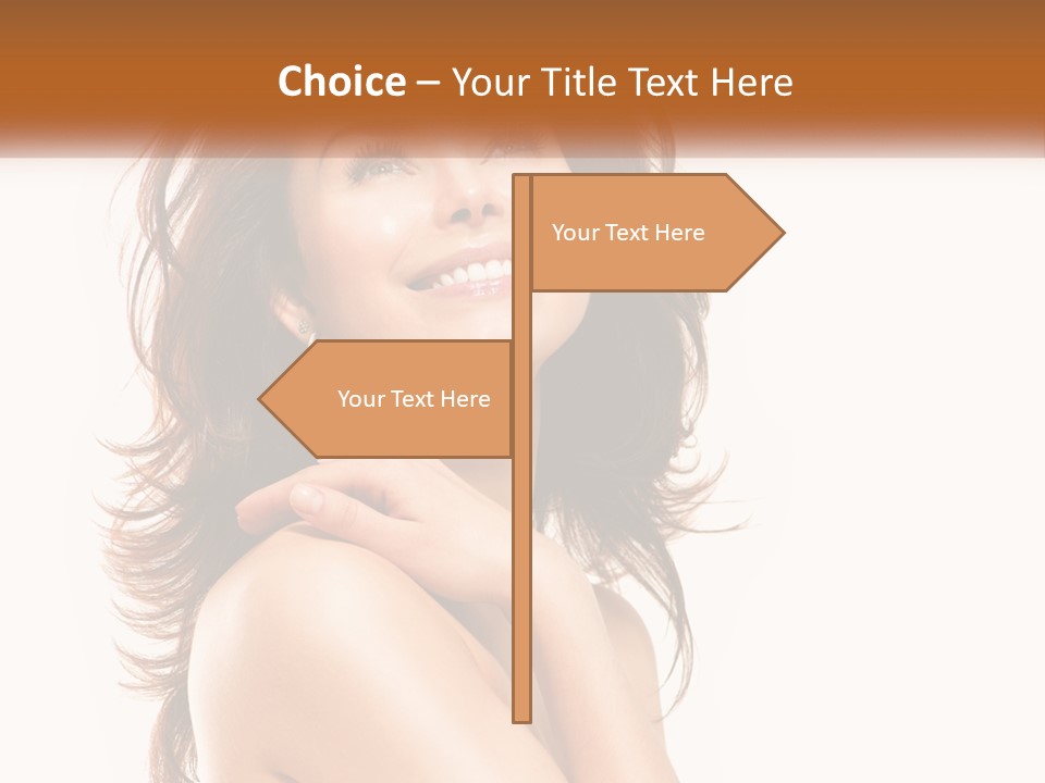 A Beautiful Woman With A Smile On Her Face PowerPoint Template