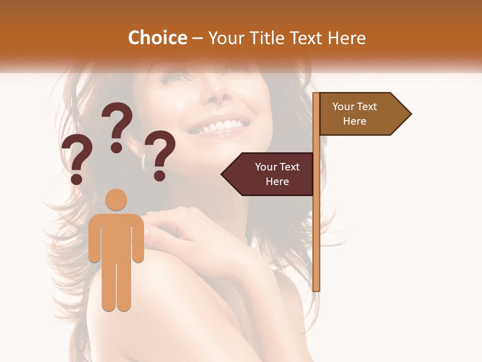 A Beautiful Woman With A Smile On Her Face PowerPoint Template