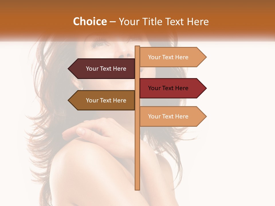 A Beautiful Woman With A Smile On Her Face PowerPoint Template