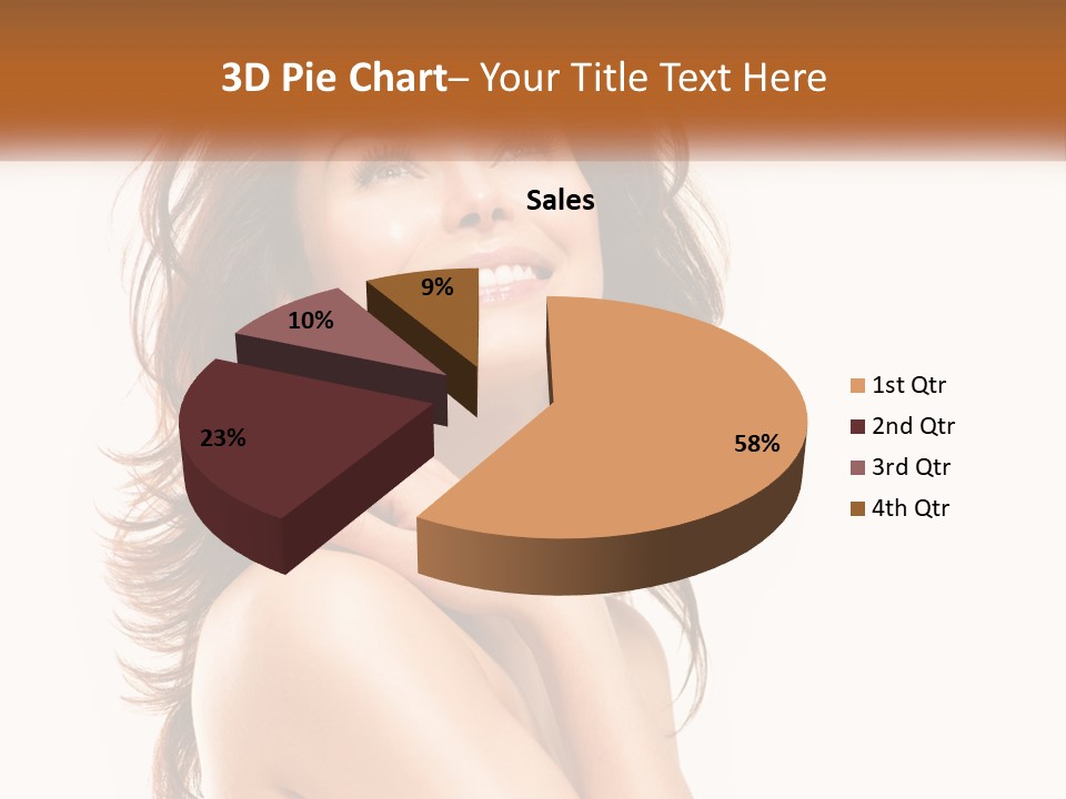 A Beautiful Woman With A Smile On Her Face PowerPoint Template