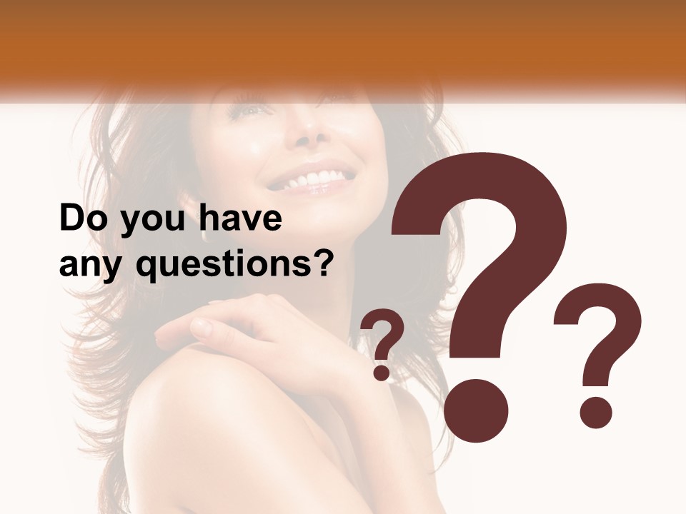 A Beautiful Woman With A Smile On Her Face PowerPoint Template