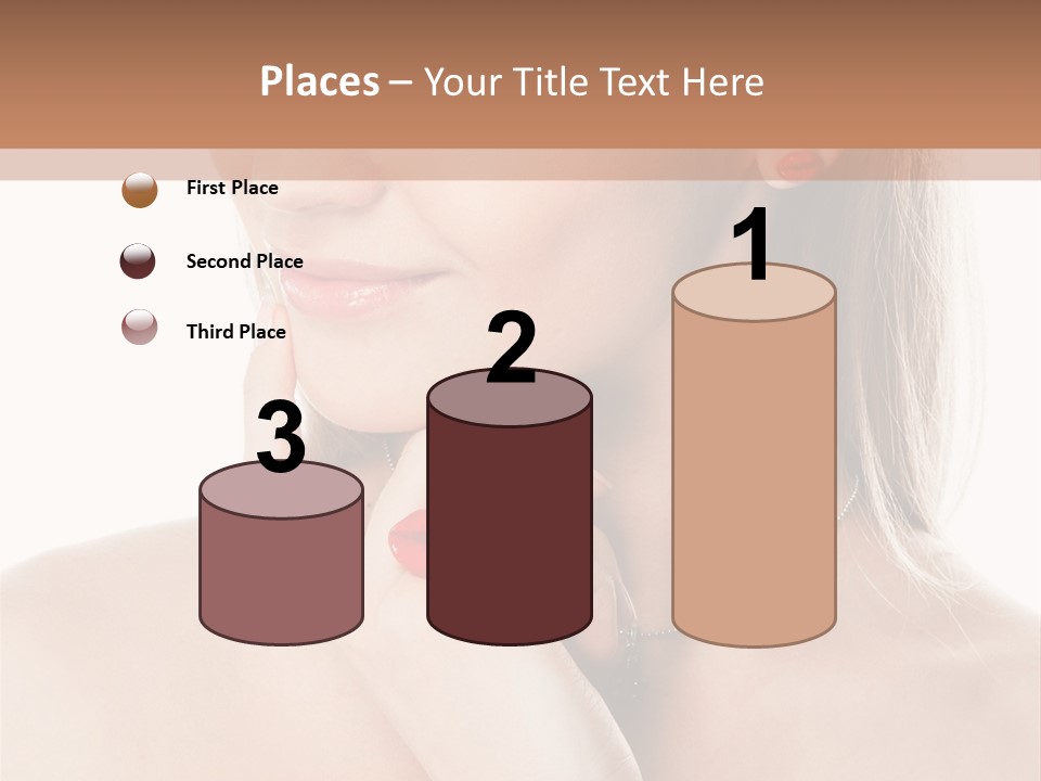 A Woman In A White Dress With A Red Bracelet PowerPoint Template