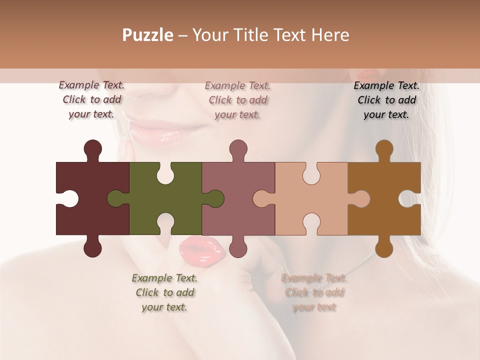 A Woman In A White Dress With A Red Bracelet PowerPoint Template