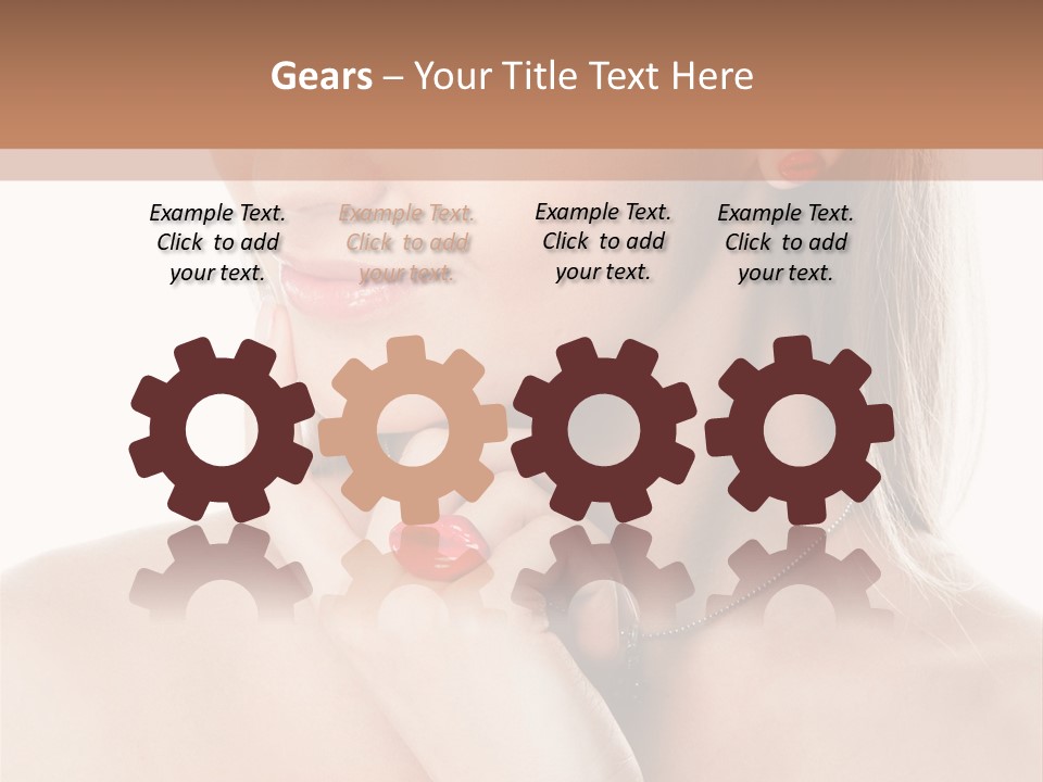 A Woman In A White Dress With A Red Bracelet PowerPoint Template