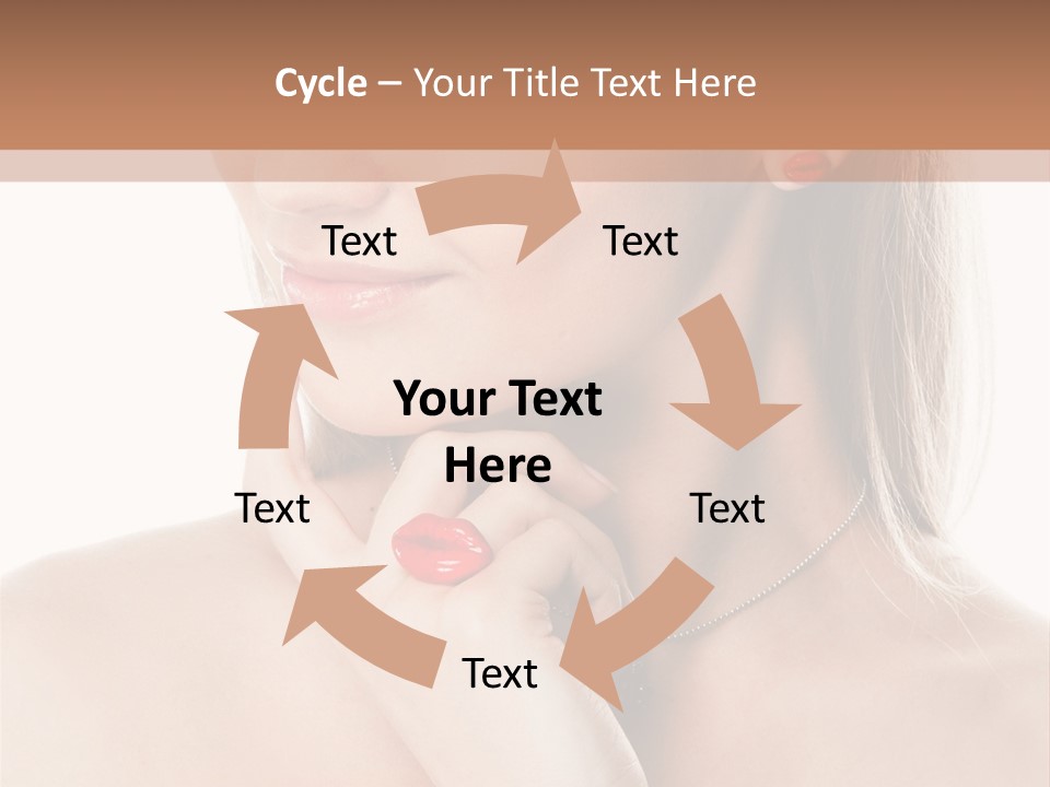 A Woman In A White Dress With A Red Bracelet PowerPoint Template