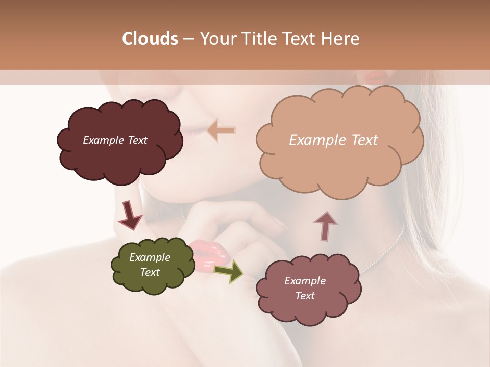 A Woman In A White Dress With A Red Bracelet PowerPoint Template