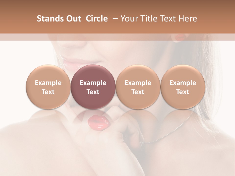 A Woman In A White Dress With A Red Bracelet PowerPoint Template