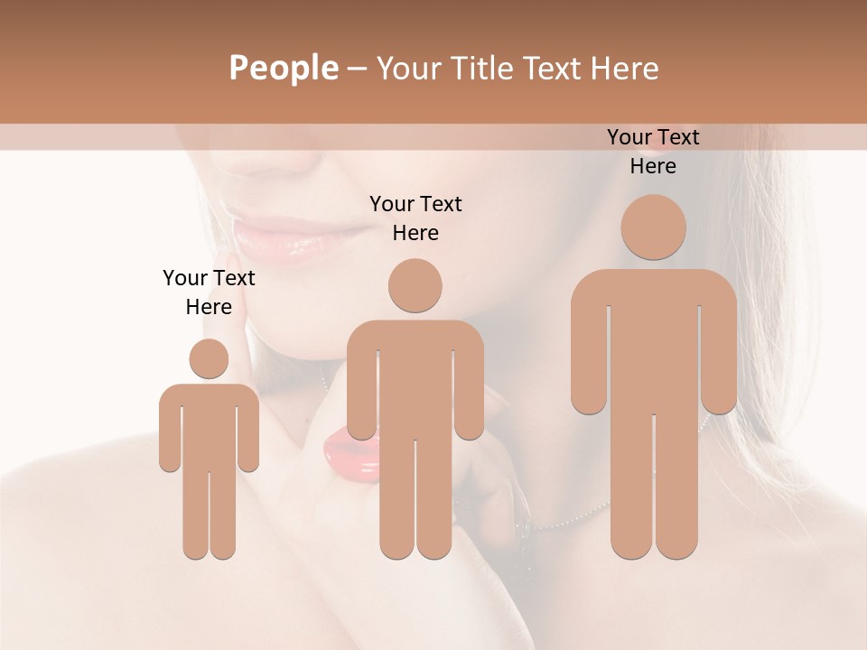 A Woman In A White Dress With A Red Bracelet PowerPoint Template