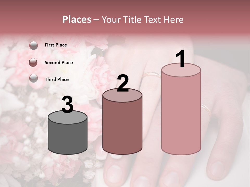 A Bride And Groom Holding A Bouquet Of Flowers PowerPoint Template