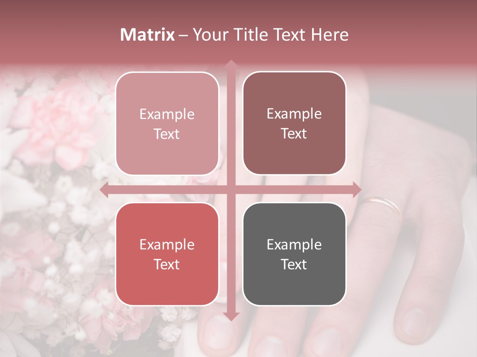 A Bride And Groom Holding A Bouquet Of Flowers PowerPoint Template