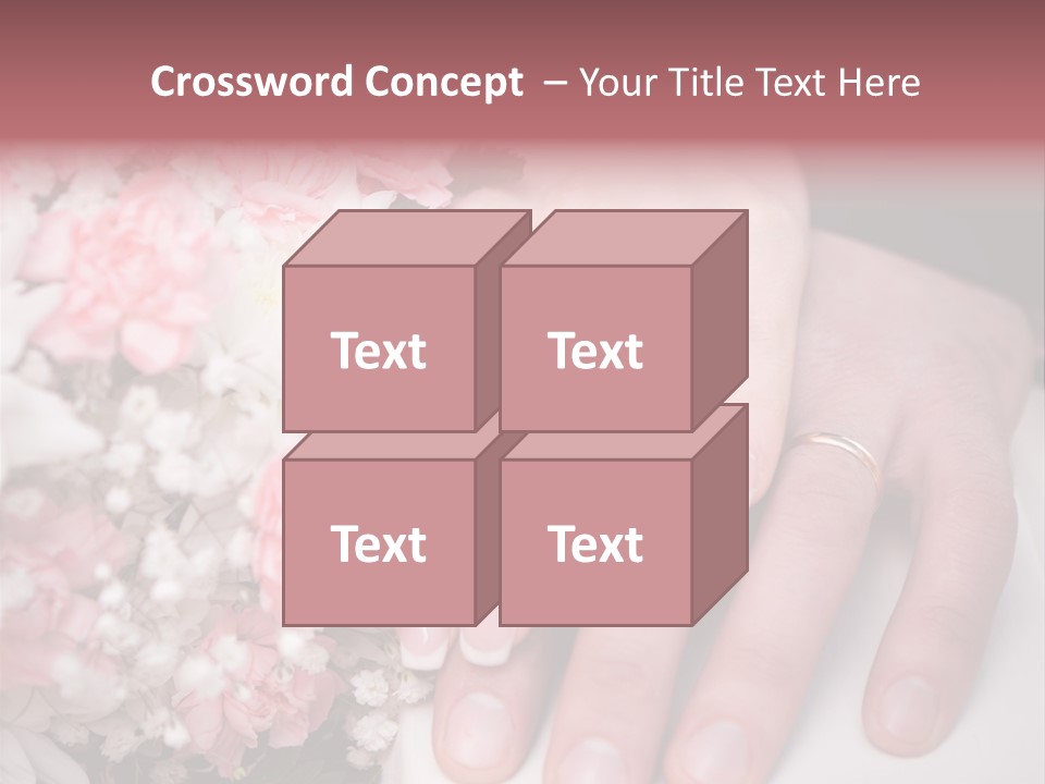 A Bride And Groom Holding A Bouquet Of Flowers PowerPoint Template