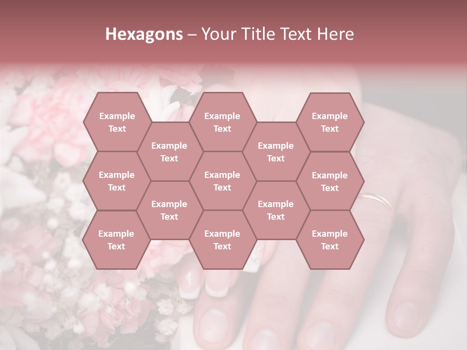 A Bride And Groom Holding A Bouquet Of Flowers PowerPoint Template