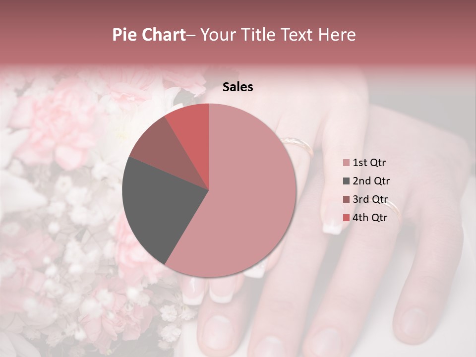 A Bride And Groom Holding A Bouquet Of Flowers PowerPoint Template