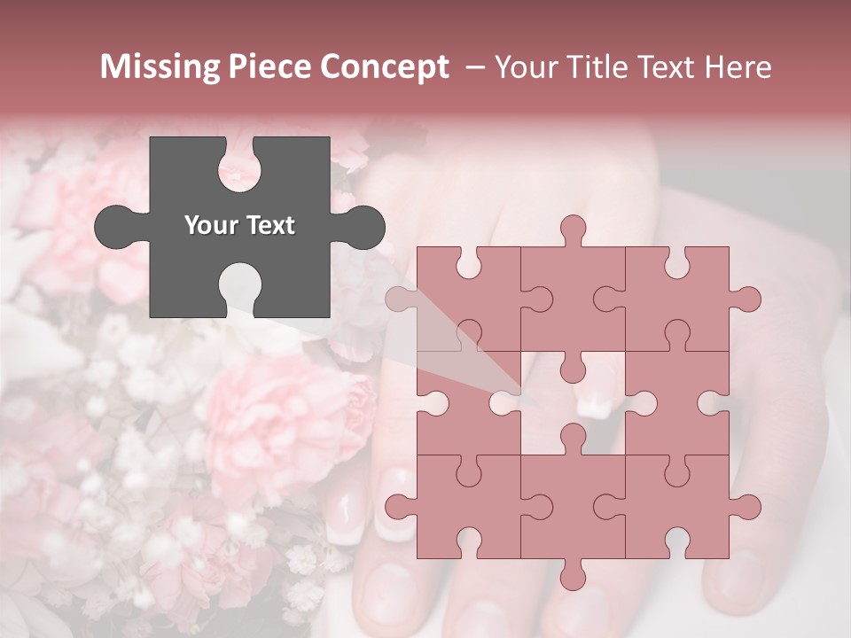 A Bride And Groom Holding A Bouquet Of Flowers PowerPoint Template