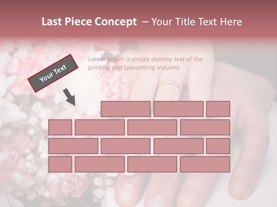 A Bride And Groom Holding A Bouquet Of Flowers PowerPoint Template