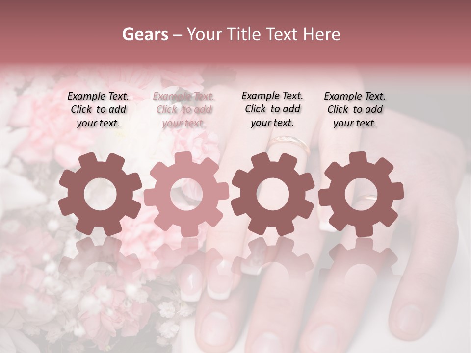 A Bride And Groom Holding A Bouquet Of Flowers PowerPoint Template