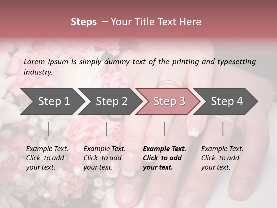 A Bride And Groom Holding A Bouquet Of Flowers PowerPoint Template