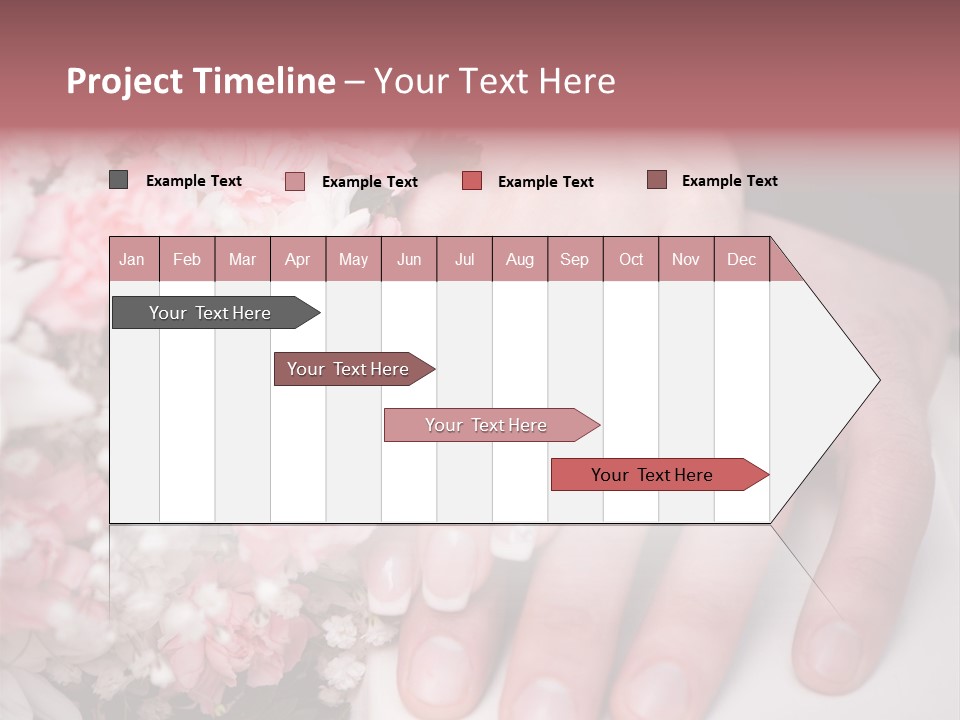 A Bride And Groom Holding A Bouquet Of Flowers PowerPoint Template