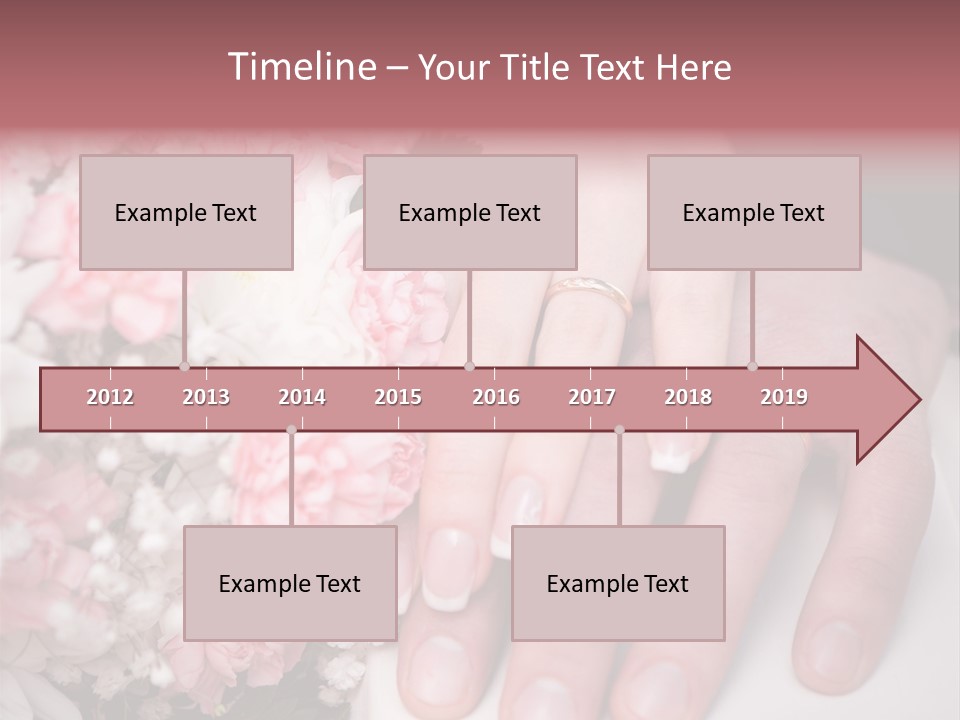 A Bride And Groom Holding A Bouquet Of Flowers PowerPoint Template