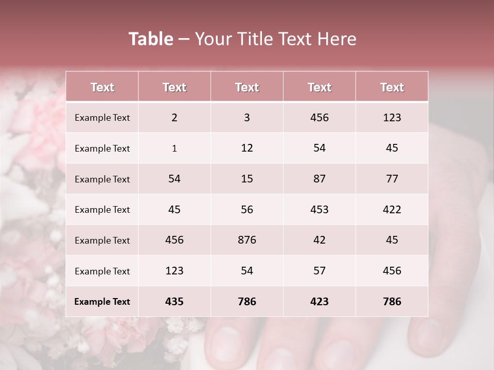 A Bride And Groom Holding A Bouquet Of Flowers PowerPoint Template