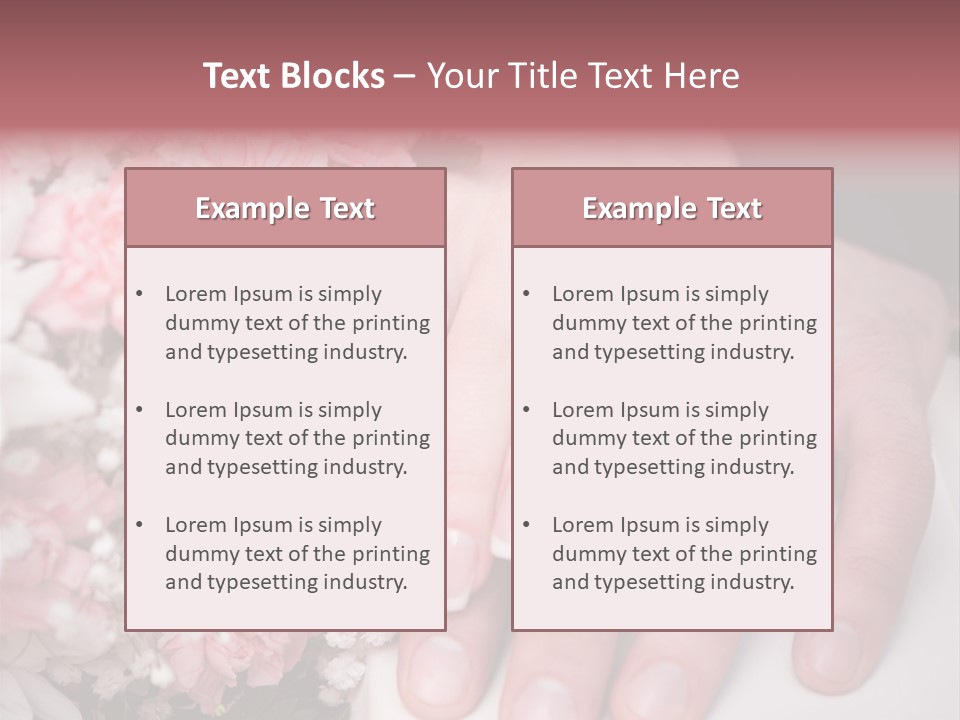 A Bride And Groom Holding A Bouquet Of Flowers PowerPoint Template