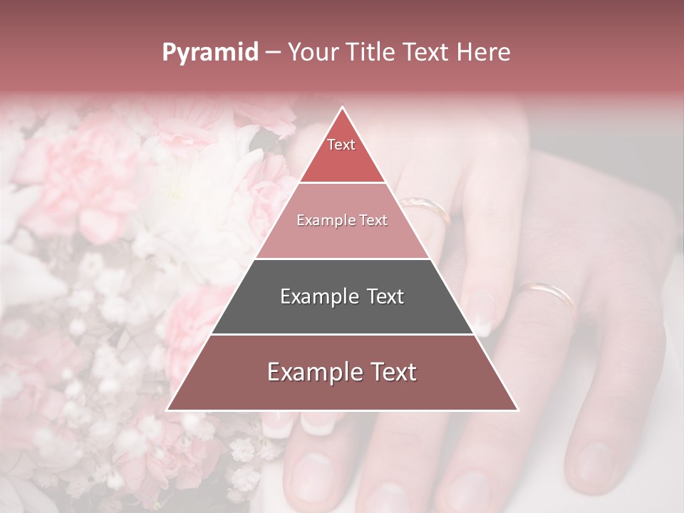 A Bride And Groom Holding A Bouquet Of Flowers PowerPoint Template