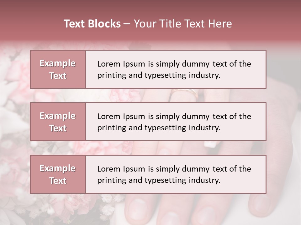 A Bride And Groom Holding A Bouquet Of Flowers PowerPoint Template