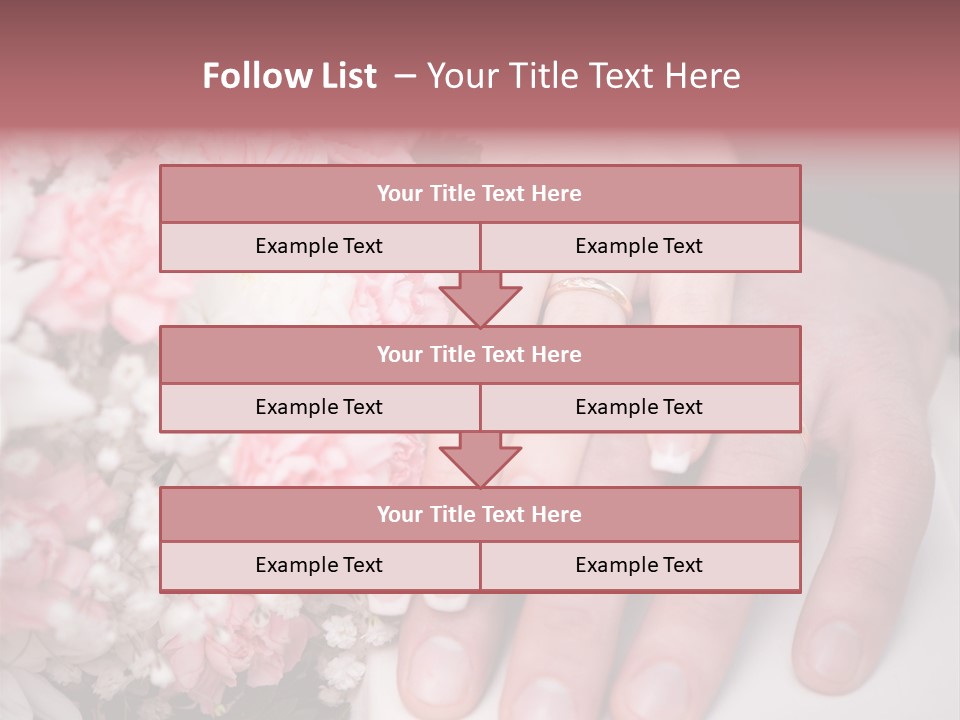 A Bride And Groom Holding A Bouquet Of Flowers PowerPoint Template