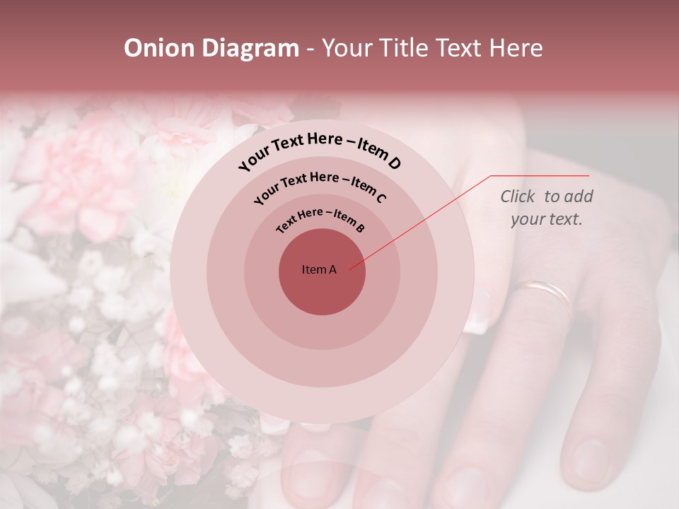 A Bride And Groom Holding A Bouquet Of Flowers PowerPoint Template