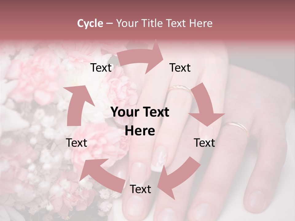 A Bride And Groom Holding A Bouquet Of Flowers PowerPoint Template