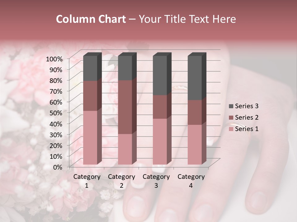 A Bride And Groom Holding A Bouquet Of Flowers PowerPoint Template