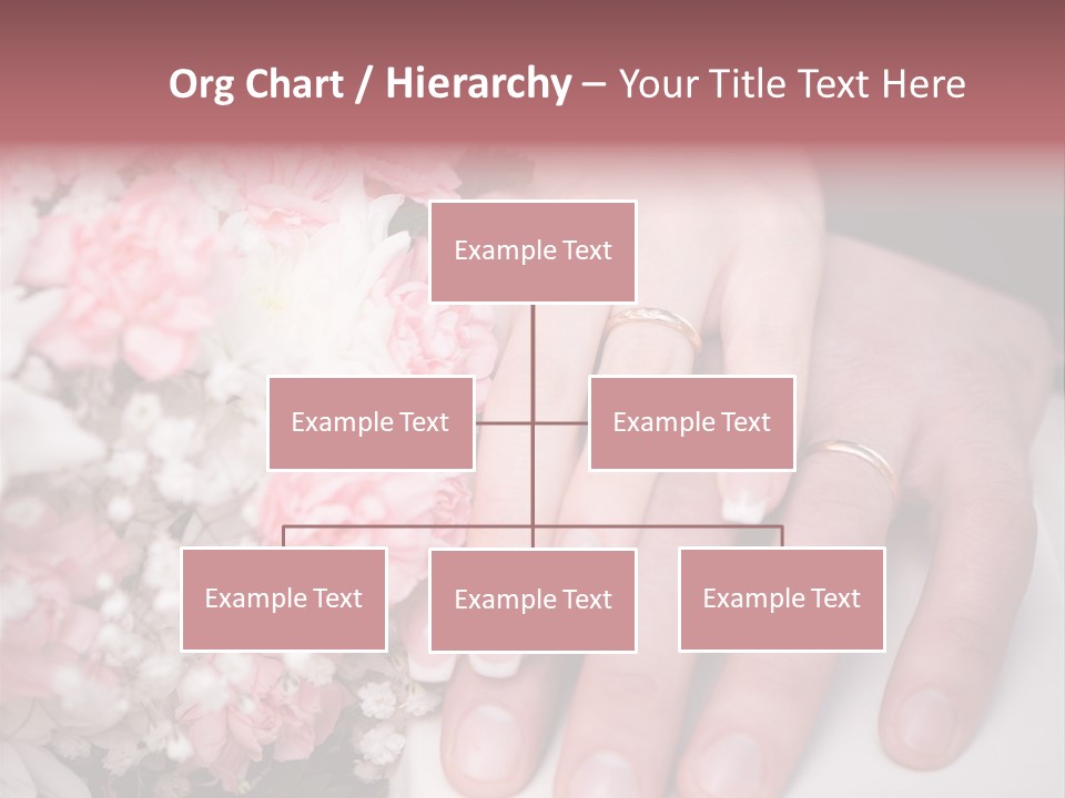 A Bride And Groom Holding A Bouquet Of Flowers PowerPoint Template