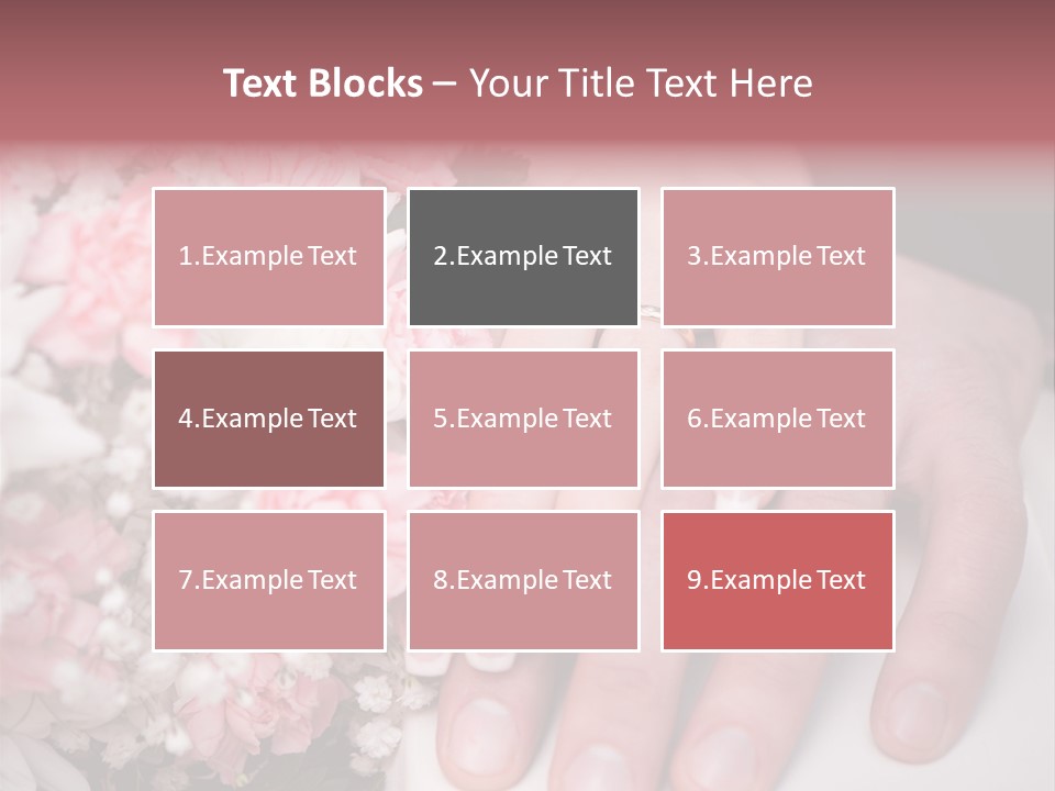 A Bride And Groom Holding A Bouquet Of Flowers PowerPoint Template