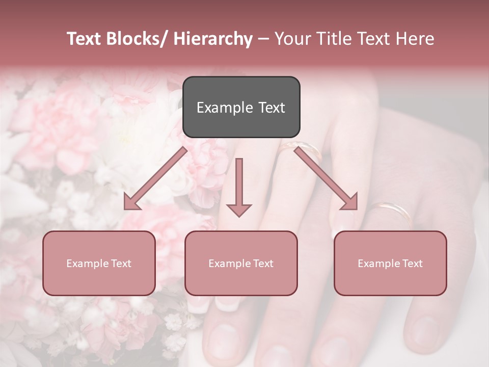 A Bride And Groom Holding A Bouquet Of Flowers PowerPoint Template