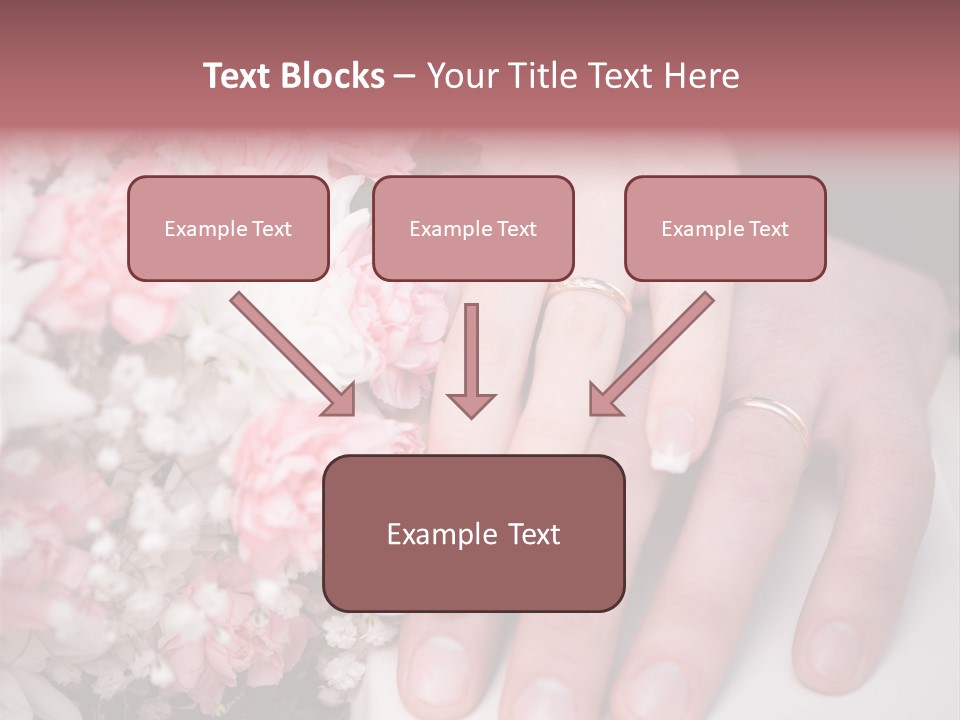 A Bride And Groom Holding A Bouquet Of Flowers PowerPoint Template