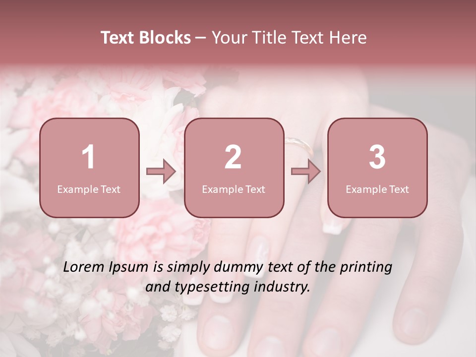 A Bride And Groom Holding A Bouquet Of Flowers PowerPoint Template