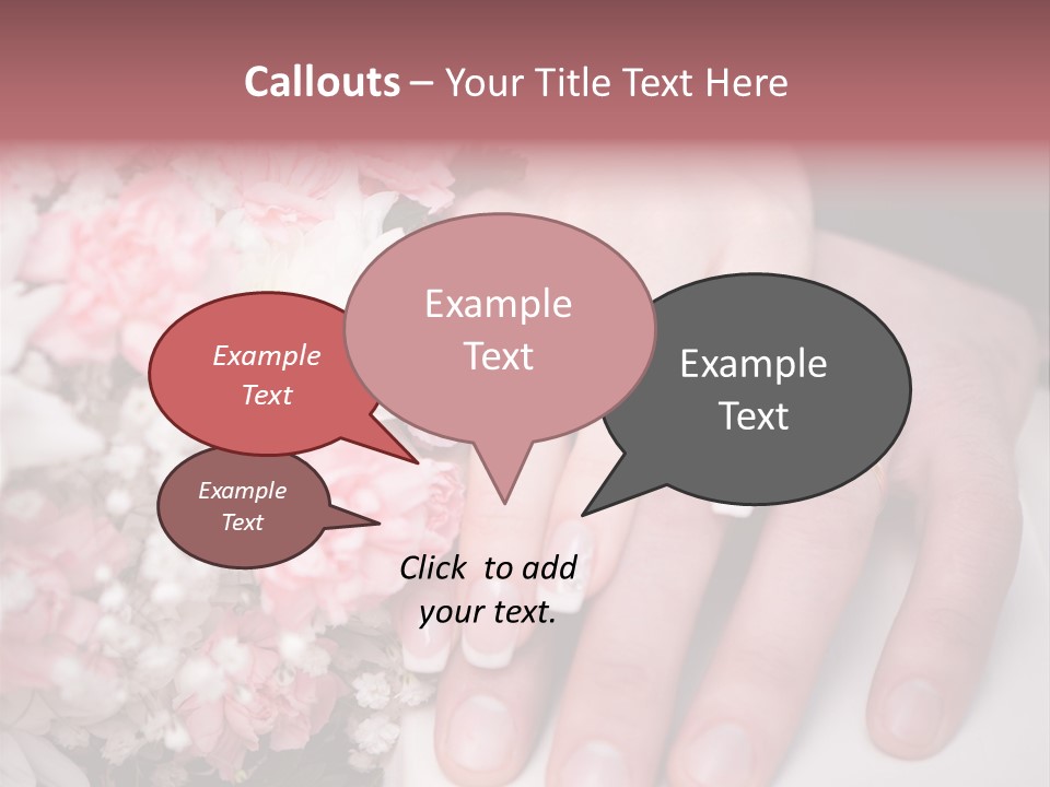 A Bride And Groom Holding A Bouquet Of Flowers PowerPoint Template