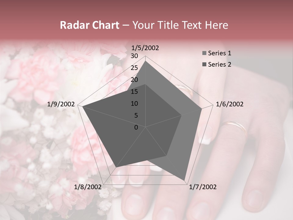 A Bride And Groom Holding A Bouquet Of Flowers PowerPoint Template