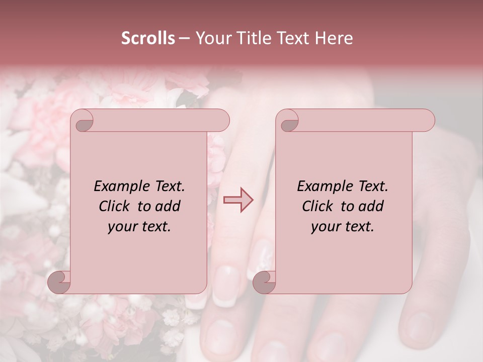 A Bride And Groom Holding A Bouquet Of Flowers PowerPoint Template