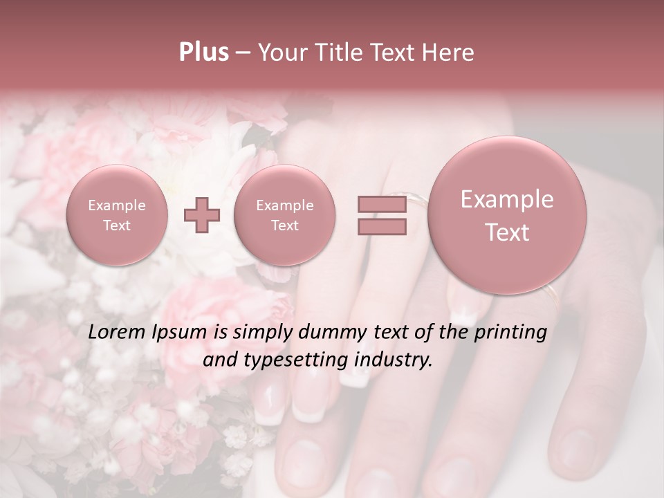 A Bride And Groom Holding A Bouquet Of Flowers PowerPoint Template