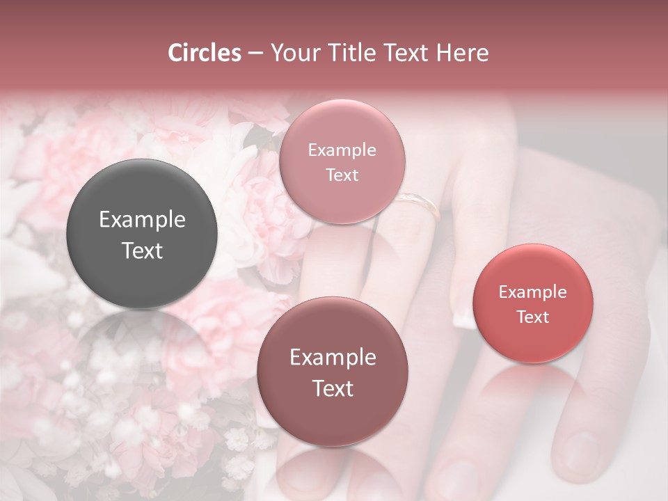 A Bride And Groom Holding A Bouquet Of Flowers PowerPoint Template