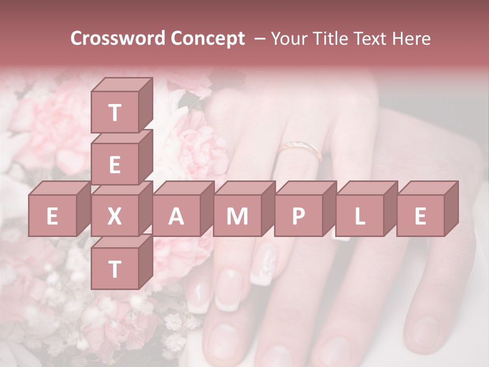 A Bride And Groom Holding A Bouquet Of Flowers PowerPoint Template