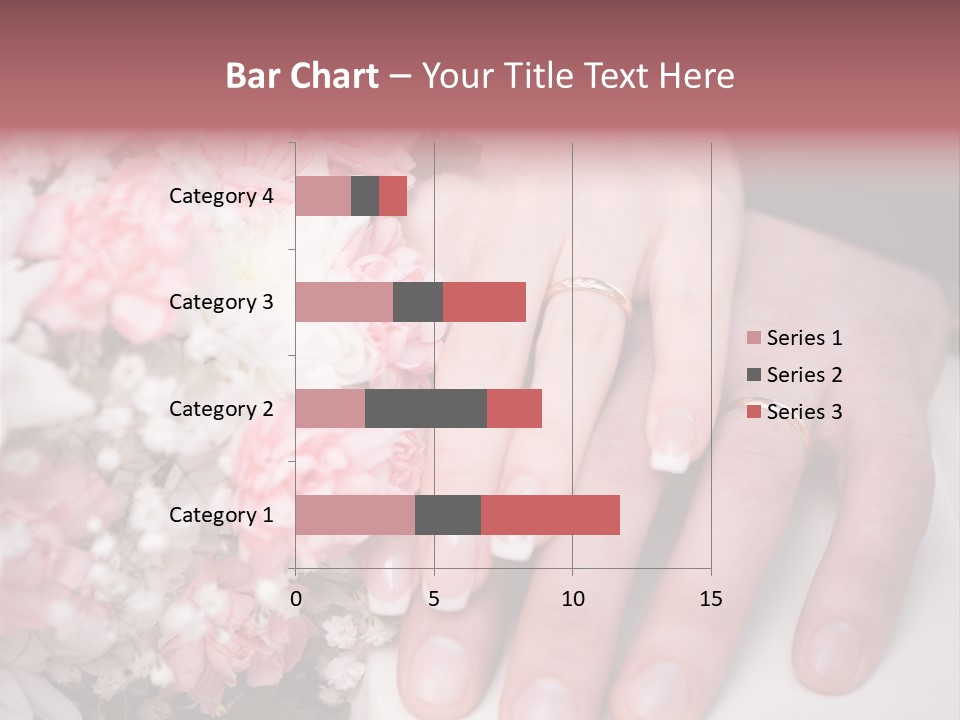 A Bride And Groom Holding A Bouquet Of Flowers PowerPoint Template