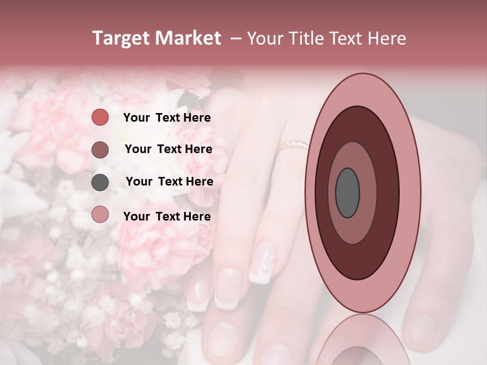 A Bride And Groom Holding A Bouquet Of Flowers PowerPoint Template