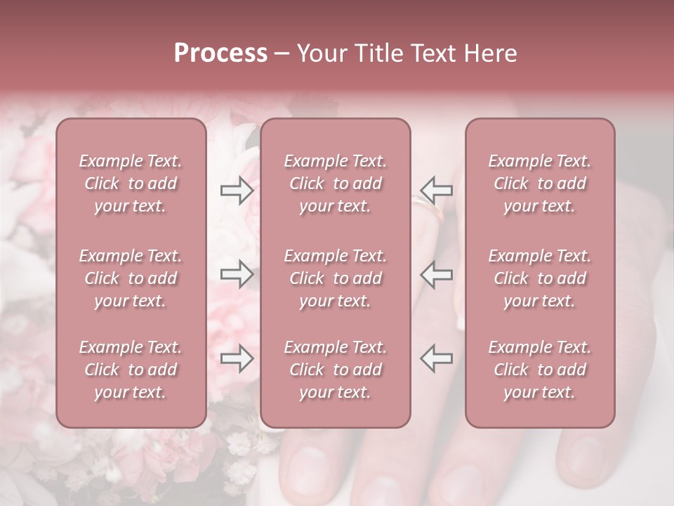 A Bride And Groom Holding A Bouquet Of Flowers PowerPoint Template