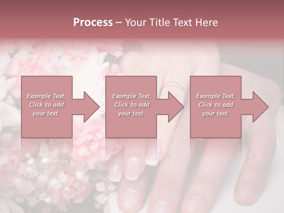 A Bride And Groom Holding A Bouquet Of Flowers PowerPoint Template