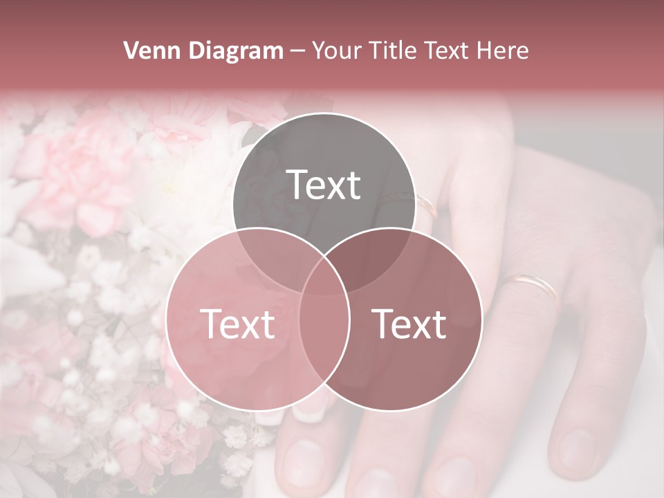 A Bride And Groom Holding A Bouquet Of Flowers PowerPoint Template