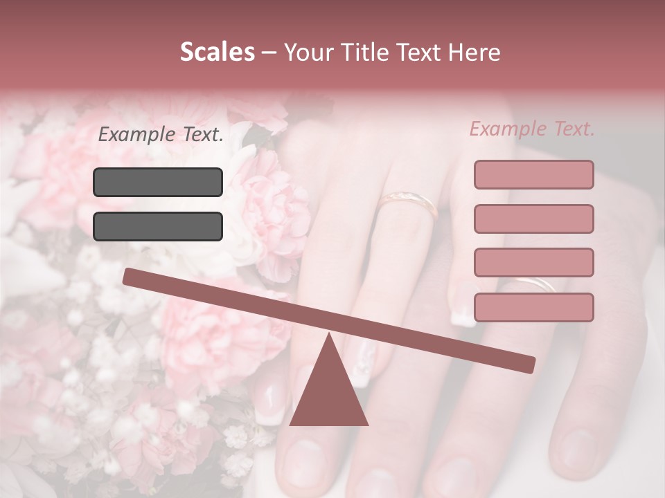 A Bride And Groom Holding A Bouquet Of Flowers PowerPoint Template