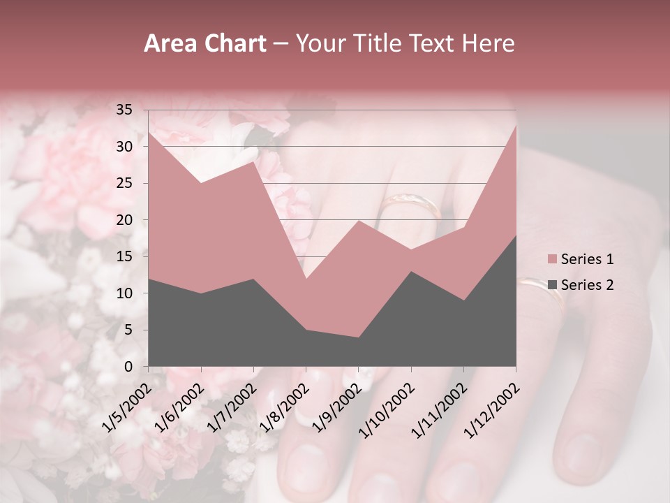 A Bride And Groom Holding A Bouquet Of Flowers PowerPoint Template
